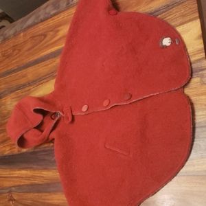 Little girls wool red cape